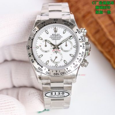 Clean Factory Rolex Daytona 7750 White Face Watch 